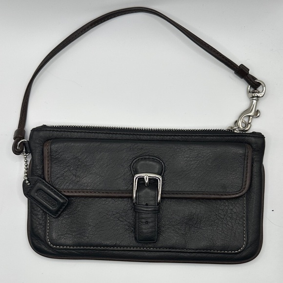 Coach Other - Coach Black Leather Wristlet with Buckle Accent